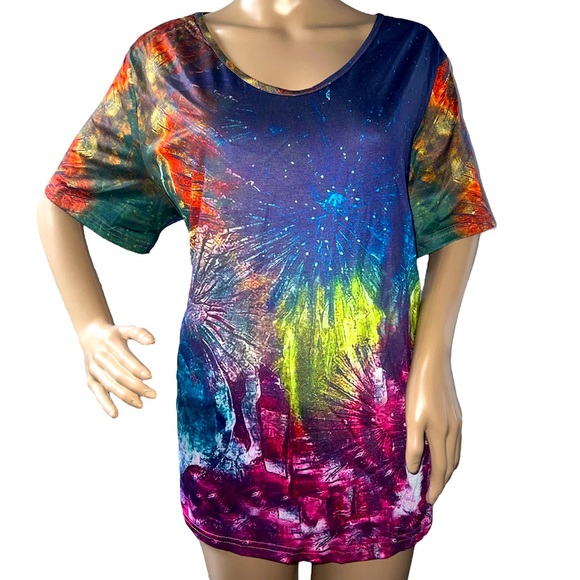 MISSLOOK | 3XL TIE DYE SHORT SLEEVE TOP - Picture 7 of 7